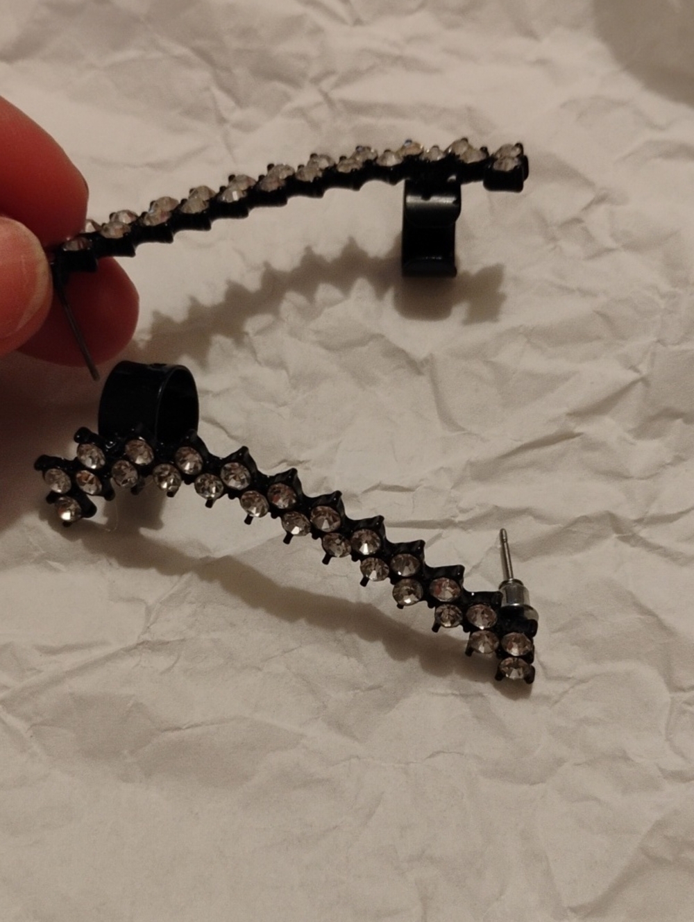 Black Crystal Ear Climbers